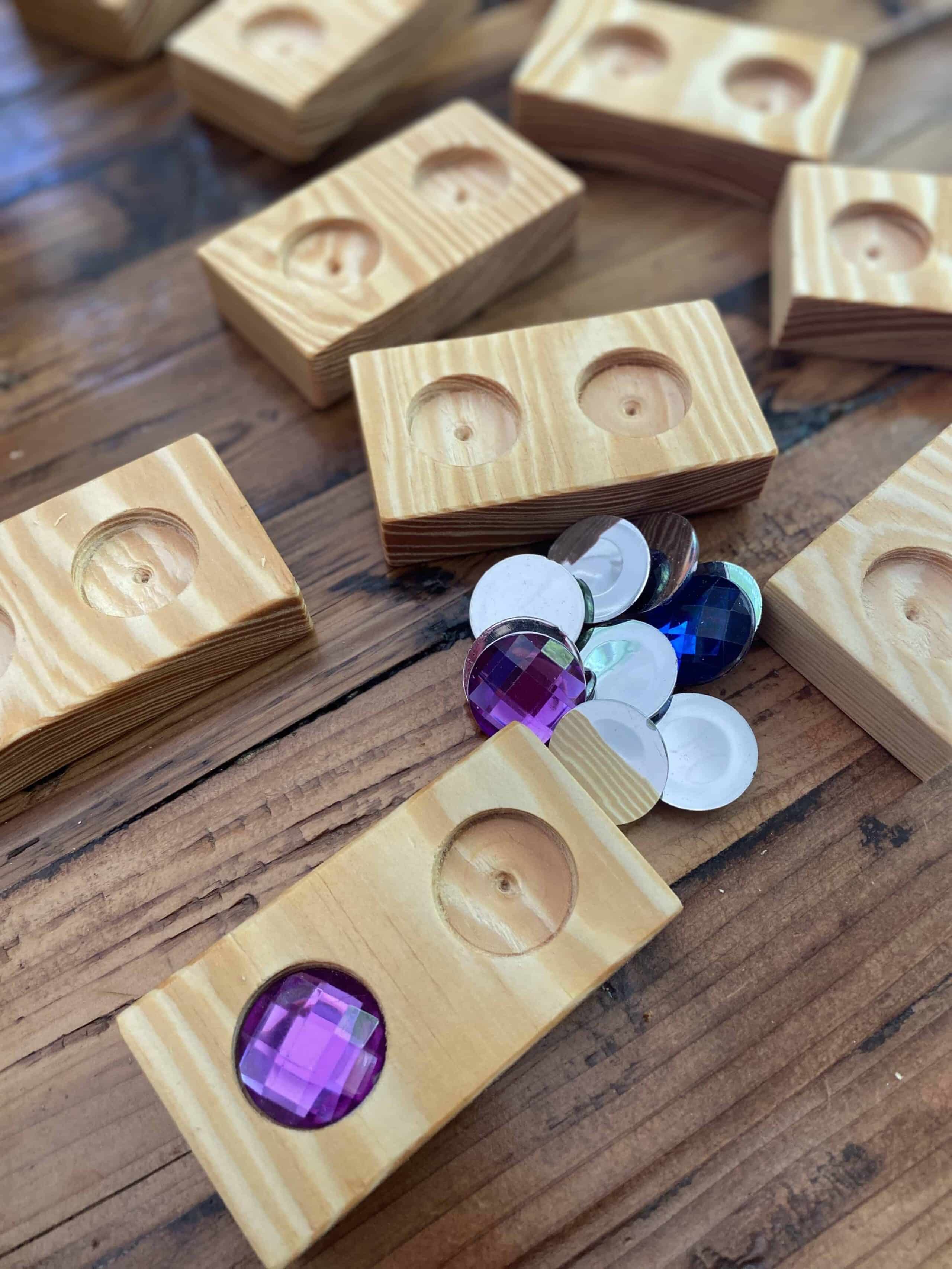 DIY wooden toys, gemstone. blocks