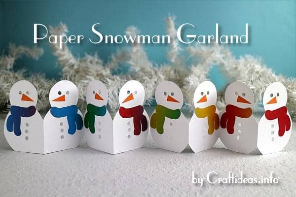 paper snowman Christmas craft for kids