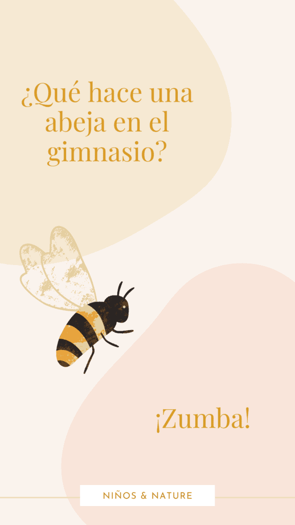 A spanish joke for kids with a bee picture