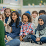 young kids laughing together