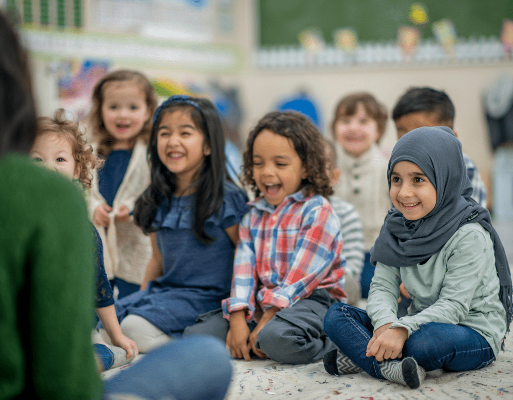 young kids laughing together