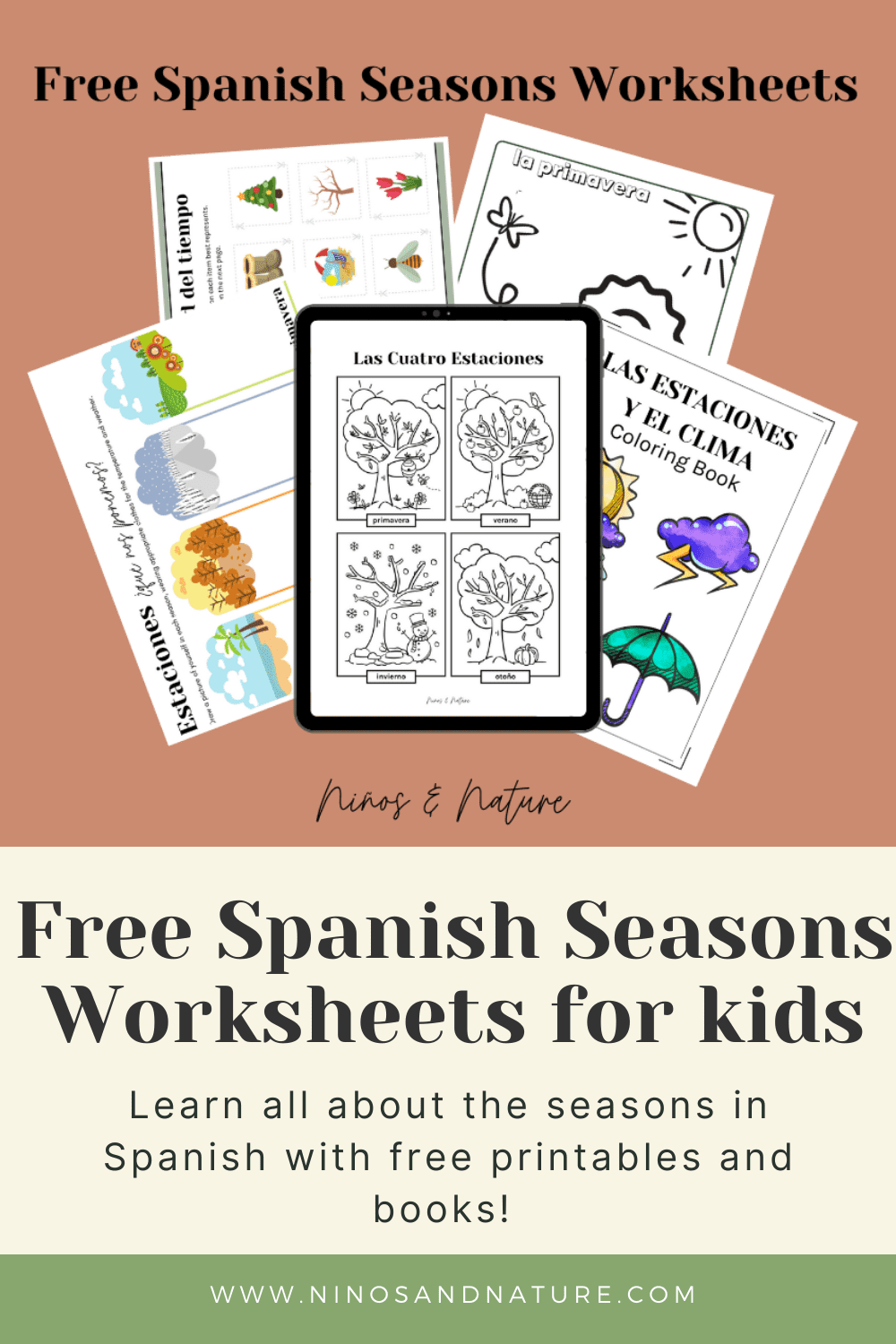 How to Learn the Seasons in Spanish Spanish Season PDF FREE Niños & Nature