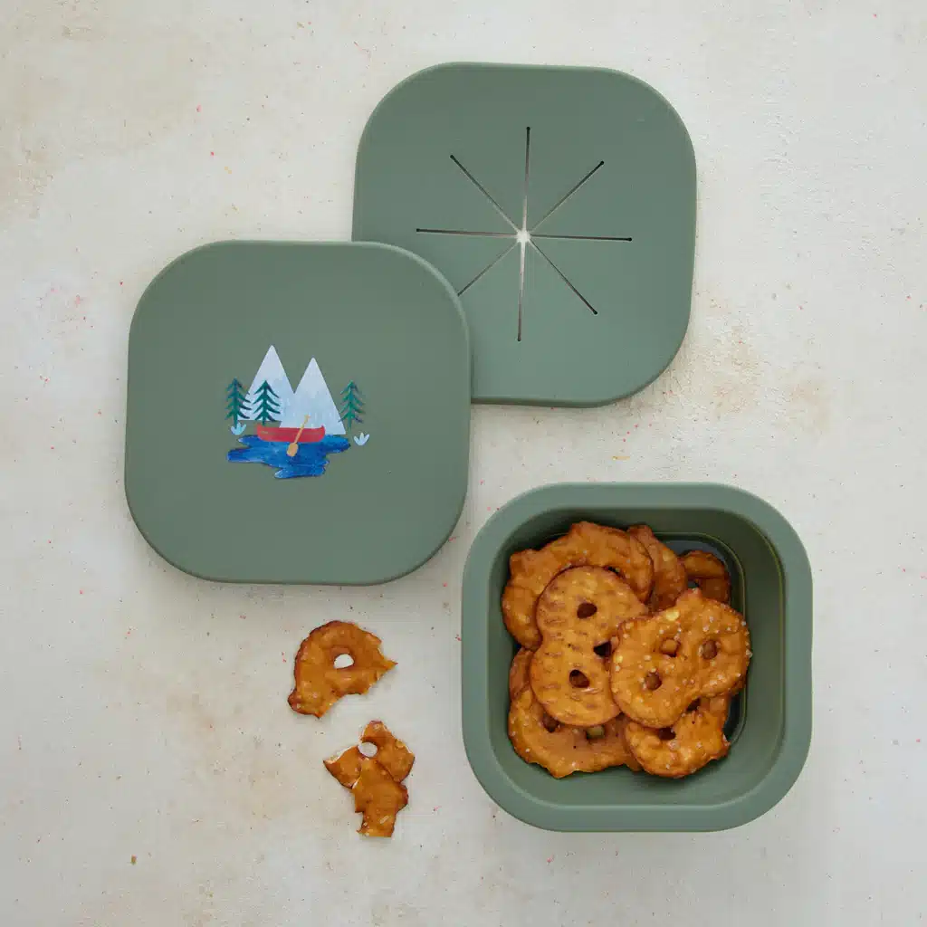 Silicone Bento Box Camper Sage Green for Toddlers and Kids