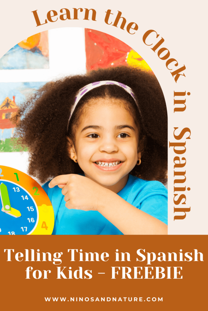 Telling Time Spanish Clock Poster for Kidseducational 