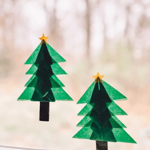 kite paper Christmas tree craft