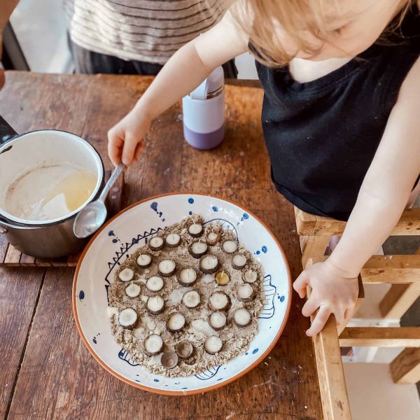 making acorn cap candles